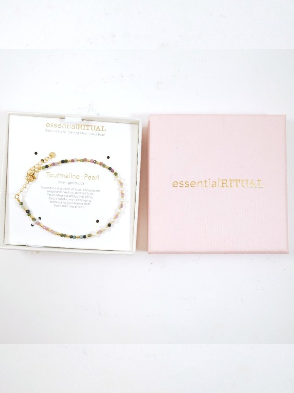 Tourmaline Love Good Luck Bracelet Essential Ritual Genuine Stone Beaded Gold